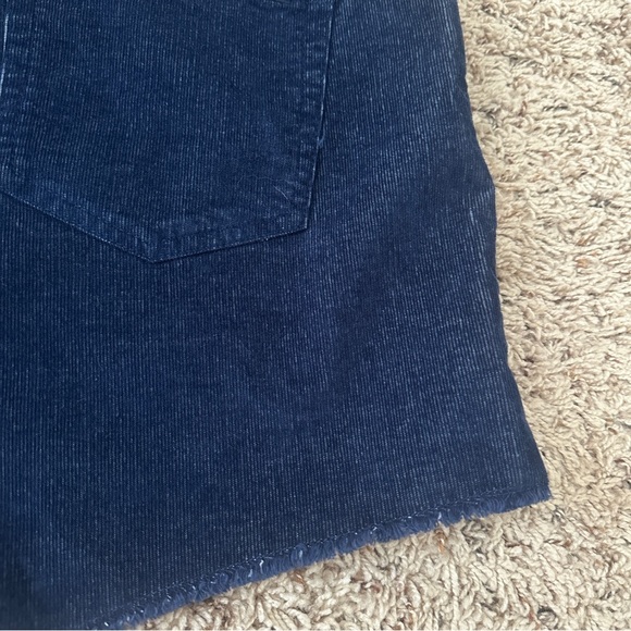 NWT Gap Navy Blue High Rise Corduroy Shorts Women's Size 12 Stretch Raw Hem - Picture 13 of 14